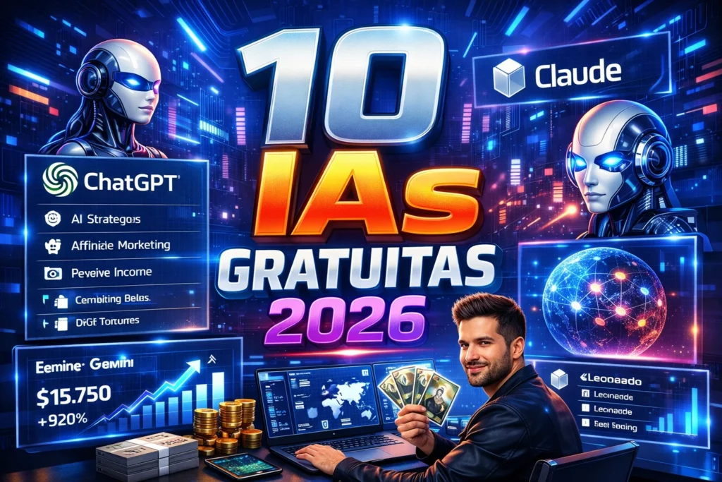 IAs Gratuitas em 2026: O Guia Completo que Vai Transformar Sua Produtividade